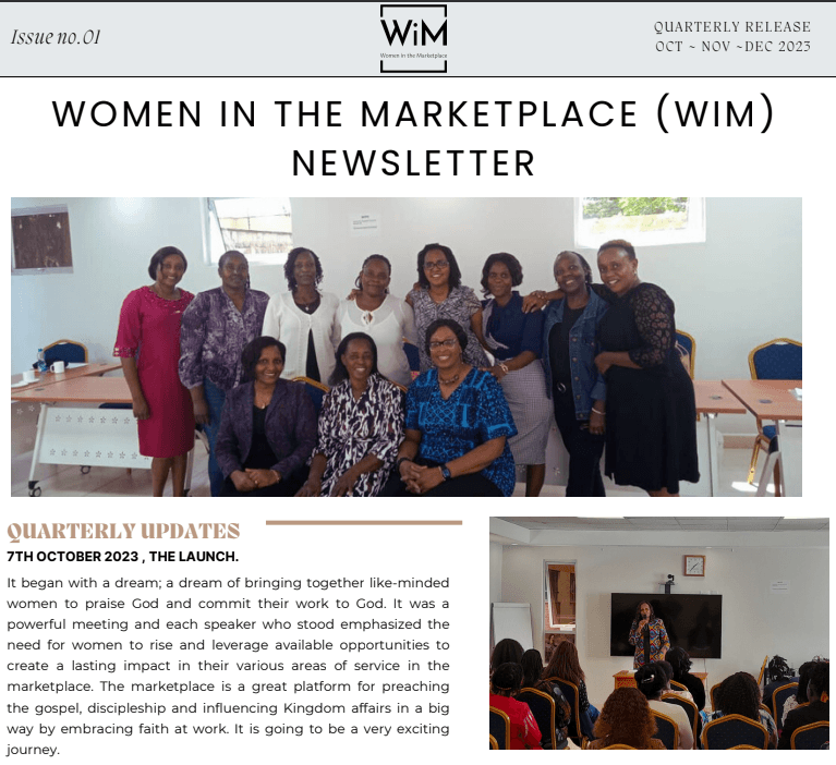 Issue No. 1: WIM Newsletter